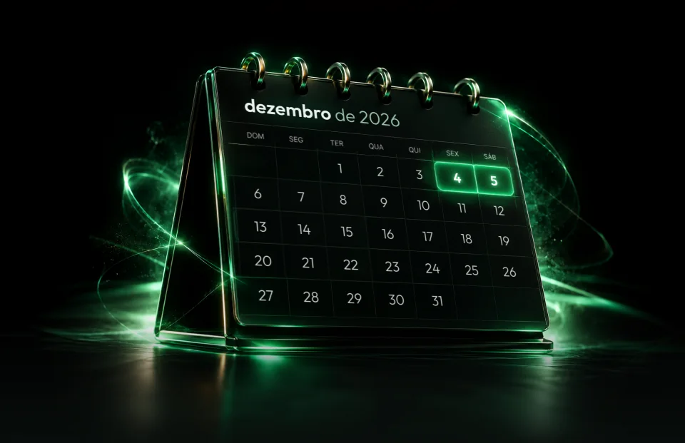 Calendário de dezembro de 2026 com os dias 4 e 5 em destaque